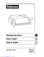 Fellowes PB2300 Operating Instructions