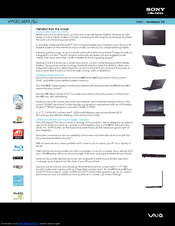 Sony VAIO VPCEC3BFX/BJ Specifications