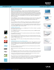 Sony VAIO VPCEE25FX/WI Specifications