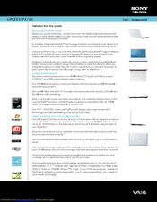 Sony VAIO VPCEE31FX/WI Specification Sheet