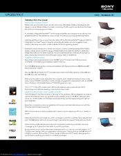 Sony VAIO VPCEE37FX/T Specification Sheet