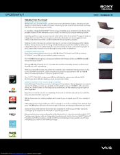 Sony VAIO VPCEE3WFX/T Specification Sheet