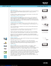 Sony VAIO VPCP113KX/W Specifications