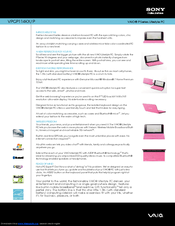 Sony VAIO VPCP114KX/P Specification Sheet