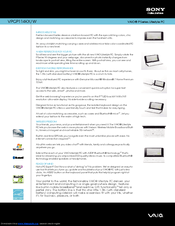 Sony VAIO VPCP114KX/W Specification Sheet