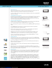 Sony VAIO VPCP116KX/W Specification Sheet