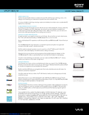 Sony VAIO VPCP118KX/W Specification Sheet