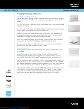Sony VAIO VPCW121AX/W Specification Sheet
