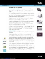 Sony VAIO VPCW211AX/T Specification Sheet