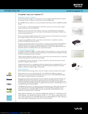 Sony VAIO VPCW212AX/WI Specification Sheet