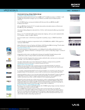 Sony VAIO VPCZ13CGX/S Specifications