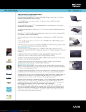 Sony VAIO VPCZ13SGX Specifications