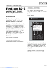 Focus FireStore FS-3 Quick Start Manual