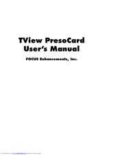 Focus TView PresoCard User Manual