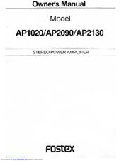 Fostex AP1020 Owner's Manual
