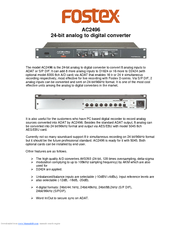 Fostex AC2496 Specifications