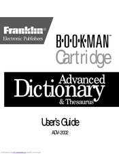 Franklin BOOKMAN ADV-2002 User Manual