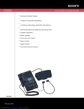 Sony M2020A - M Microcassette Transcriber Specifications