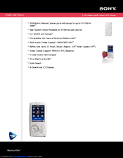 Sony Walkman NWZ-A815SLV Specifications