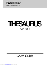 Franklin Thesaurus WM-1055 User Manual