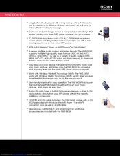 Sony NWZE436FBLK - Walkman 4 GB Digital Player Specifications