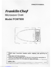 Franklin Chef FCM7900 Owner's Manual