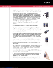 Sony NWZ-S736FBNC Marketing s Specifications