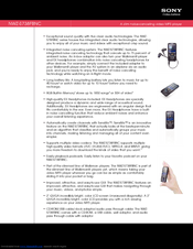 Sony NWZ-S738FBNC - 8gb Walkman Video Mp3 Player Specifications