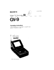 Sony Walkman GV-9 Operating Instructions Manual