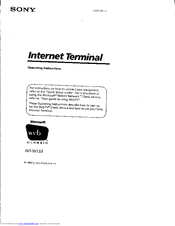 Sony INT-W150 Operating Instructions Manual