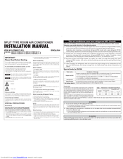 Friedrich MW09C1F Installation Manual