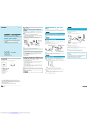 Sony VAIO PCWA-DE30 Quick Start Manual