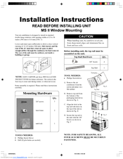 Frigidaire FAA087P7A Installation Instructions