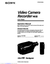 Sony video Hi8 Handycam CCD-TR400 Operation Manual