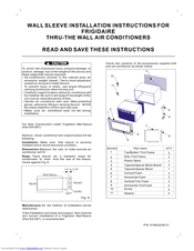 Frigidaire FAH12EP2T1 Installation Instructions