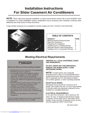 Frigidaire FAK124Q1 Installation Instructions Manual