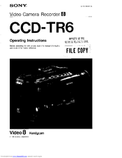 Sony Handycam CCD-TR6 Operating Instructions Manual