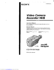 Sony Handycam CCD-TR100 Operation Manual