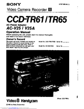 Sony Handycam CCD-TR65 Operation Manual