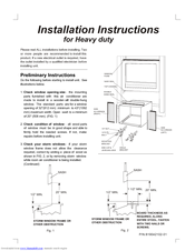 Frigidaire FAS255P2A - Heavy Duty Room Air Conditioner Installation Instructions Manual