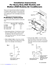 Frigidaire FAS297Q2A2 Installation Instructions Manual