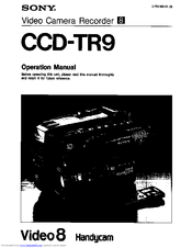 Sony Handycam CCD-TR9 Operation Manual