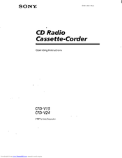 Sony CFD-V15 - Cd Radio Cassette-corder Operating Instructions Manual