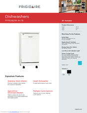 Frigidaire FFPD1821MB Specifications