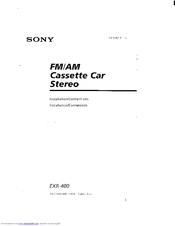 Sony EXR-400 Installation/Connections Manual