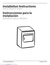 Frigidaire GLER1042FS - Electric Dryer Installation Instructions Manual