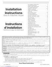 Frigidaire GLEQ2152CES0 Installation Instructions Manual