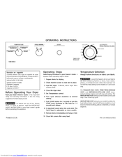 Frigidaire GLER341CC0 Operating Instructions