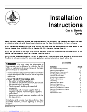 Frigidaire GLER642CAS2 Installation Instructions Manual