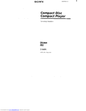 Sony Discman D-848K Operating Instructions Manual